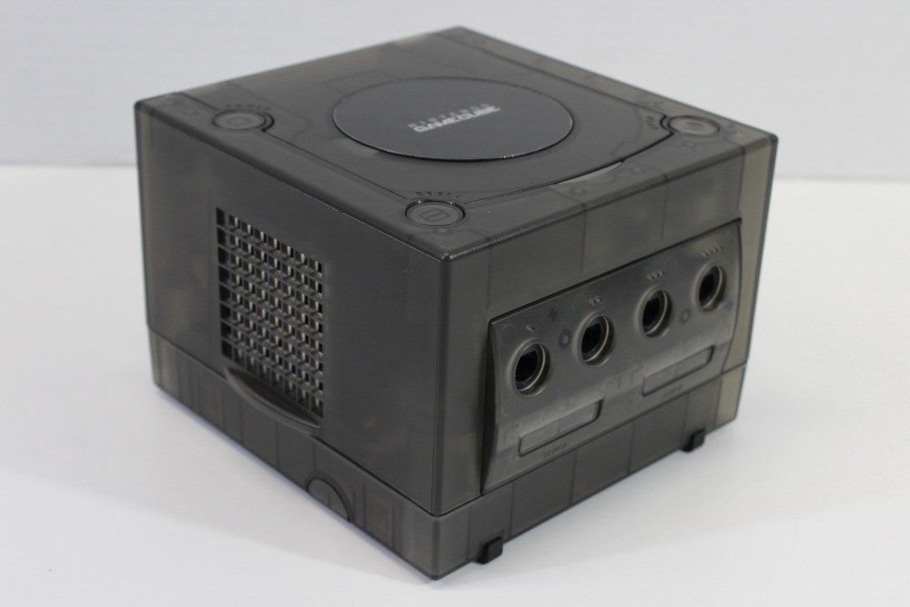 Nintendo Gamecube Console Clear Black & AC S-Video to HDMI NTSC-U/C DOL-001 GC