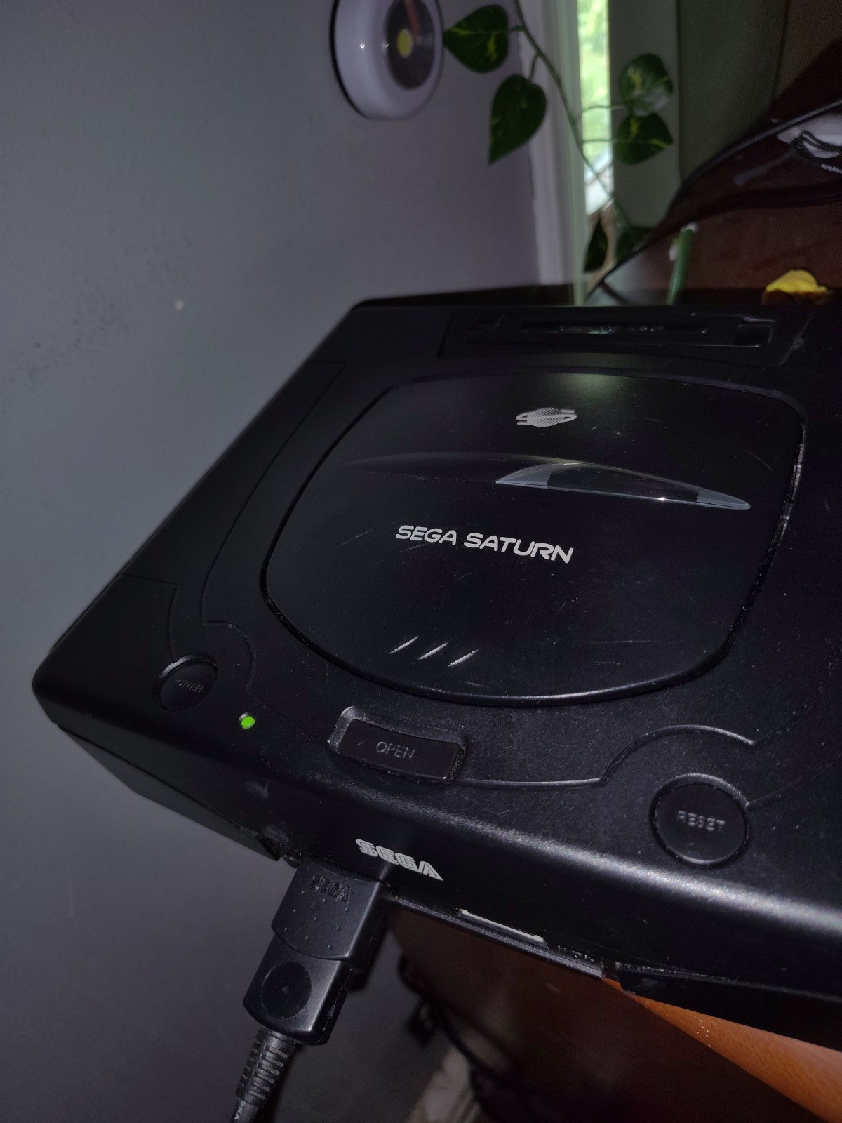 🔥Sega Saturn Black Game Console W/ Box & Controller + Sampler Disc _Works!