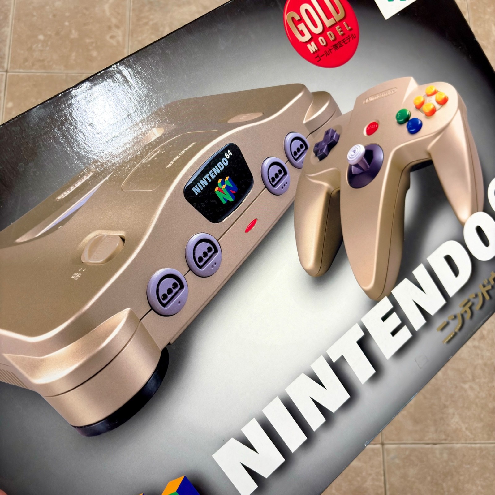 GOLD Nintendo 64 CIB N64 Console Complete In Box REGION FREE NTSC JPN/USA TESTED