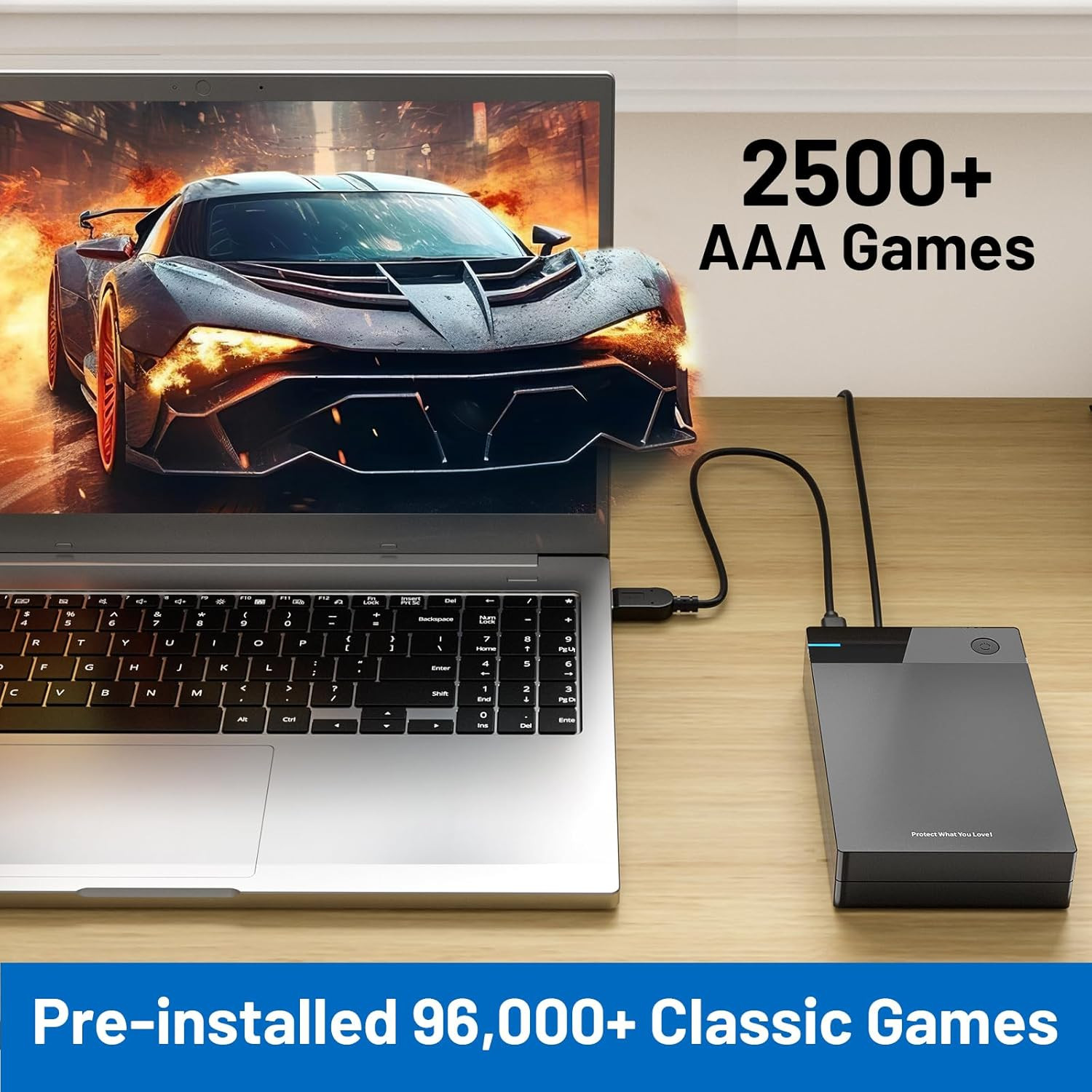 12TB Retro Game Hard Drive – 96000+ Games, 400+ Emulators, Portable & Compatible