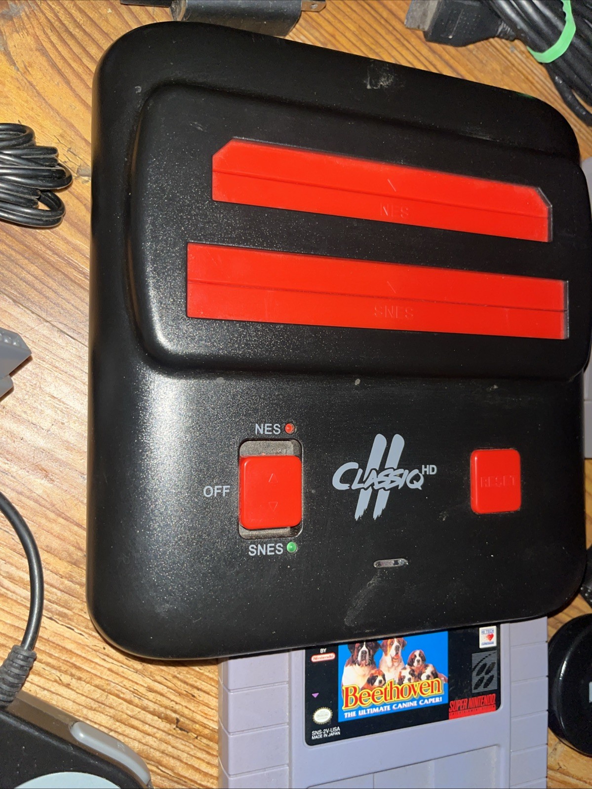 Classiq 2 HD 720p Twin Video Game System Black/Red for SNES/NES