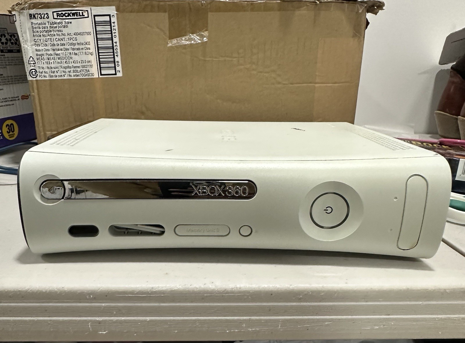 Microsoft Xbox 360 White W/ All Cables & Halo 3 Hard Drive – Tested (READ)