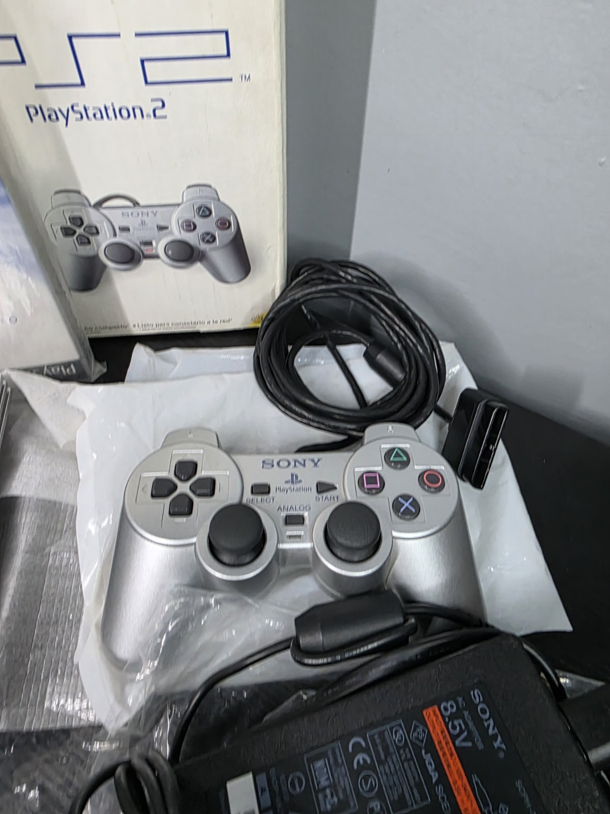 PS2 Slim Satin Silver PLAYSTATION 2 Console SCPH-77001 (Read DESCRIPTION)