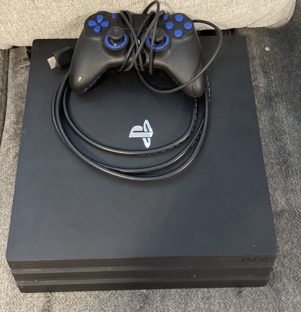 PS4 Pro 1TB Console Black w/ Controller HDMI Cable Bundle Clean Reset Tested