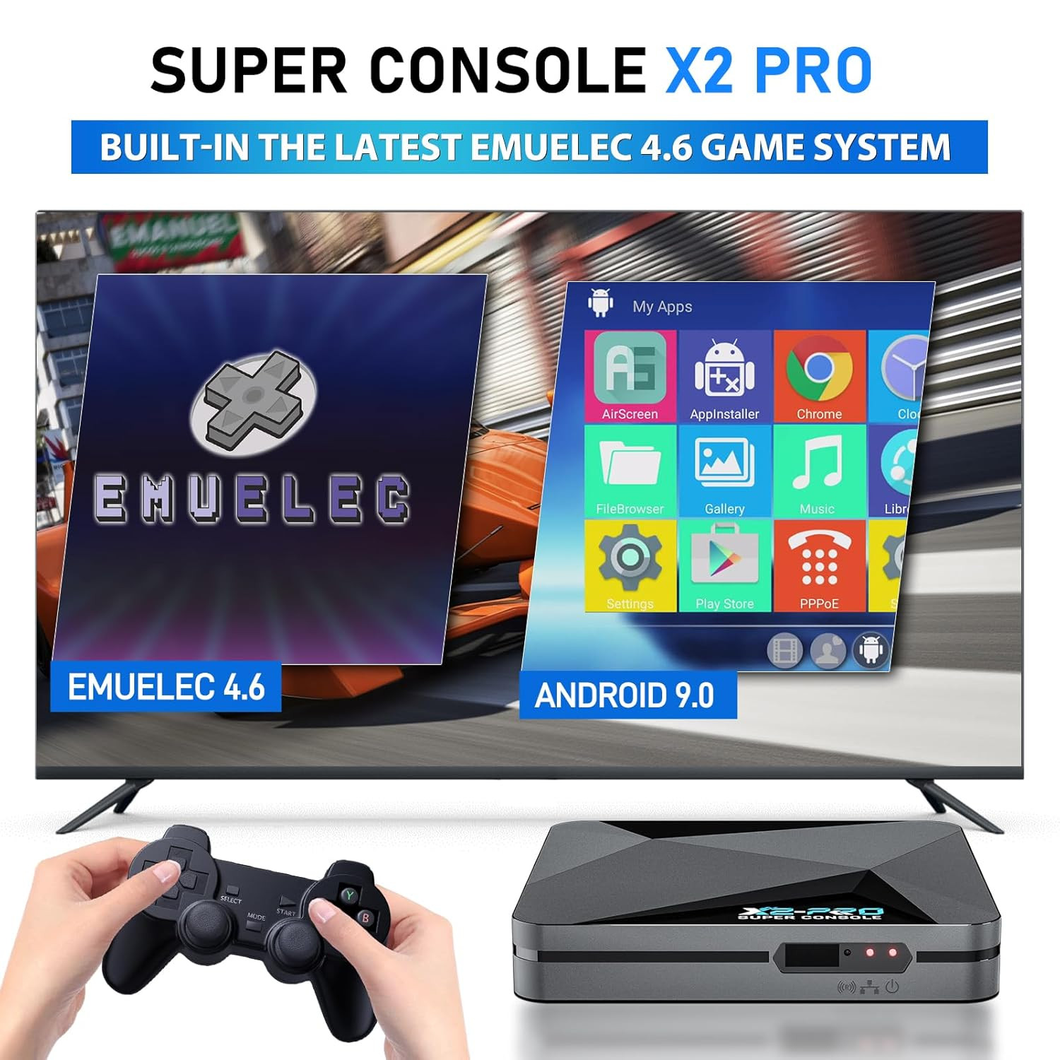 Retro Game Console Super Console X2 Pro Built-In 65000+ Games, Video Game Consol
