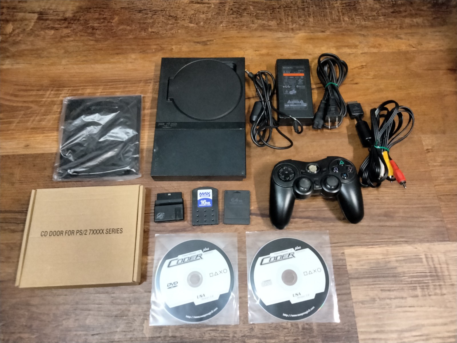 .SCPH-77001 Slim Sony PlayStation 2 Black Swap Magic WORKING CD+DVD PS2