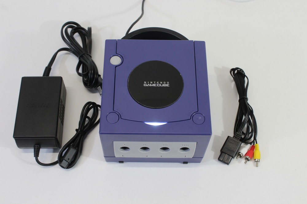 Nintendo Gamecube Indigo Purple Console NTSC-U/C DOL-001 White LED AC AV PLAY US