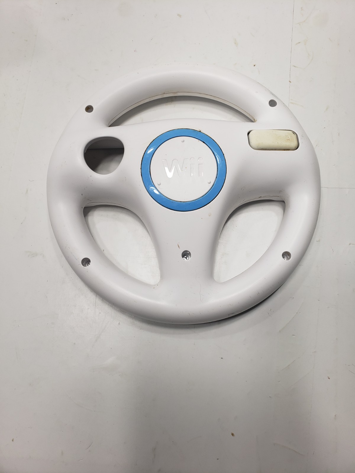 Nintendo Wii White Console With Microphone 1 Nunchuck Steering Wheel & Plug Ins
