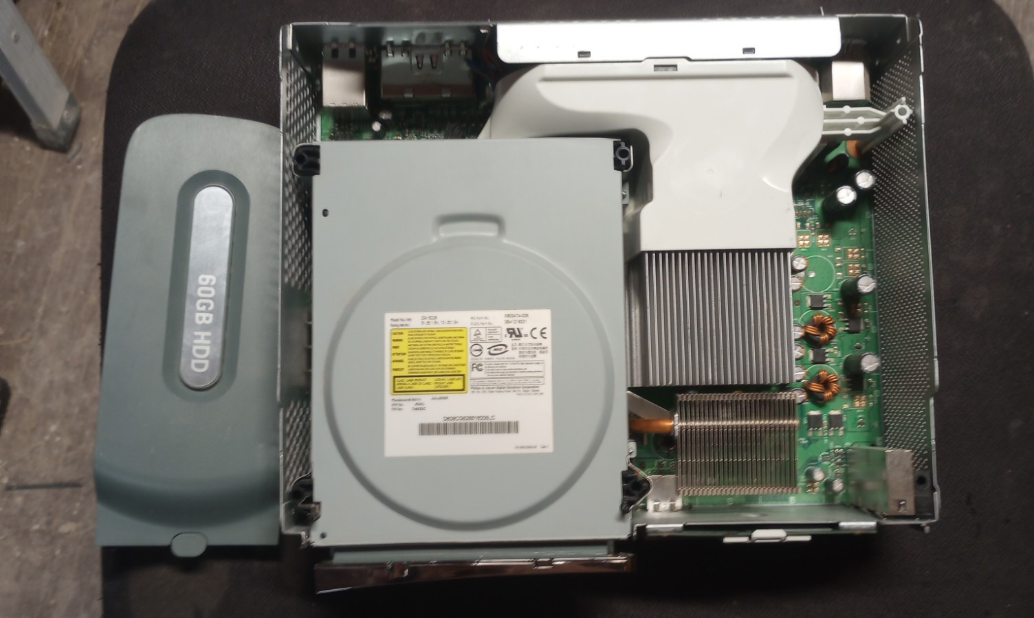 Microsoft Xbox 360 60GB Gray Hard Drive Disc Drive Motherboard Parts 2008 Untest