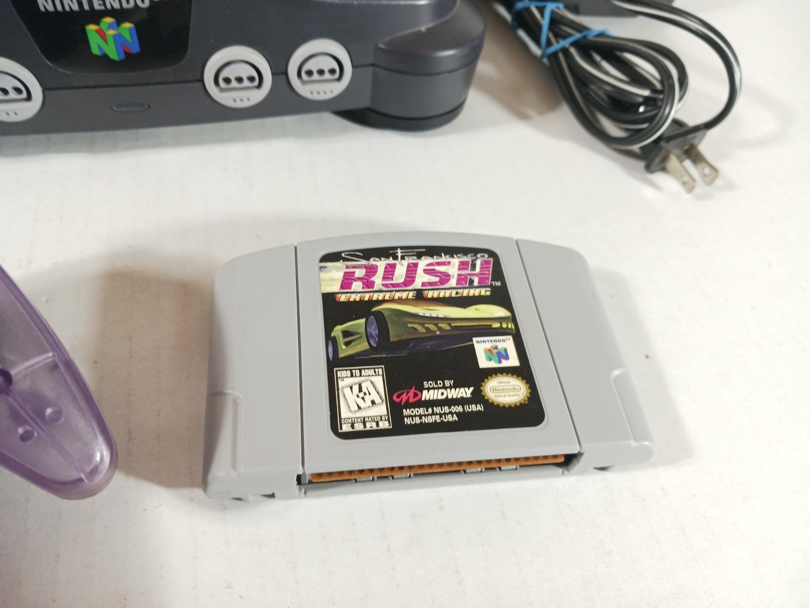 Nintendo 64 Console Bundle Rush Authentic N64 GameCube Style Stick Purple Tested