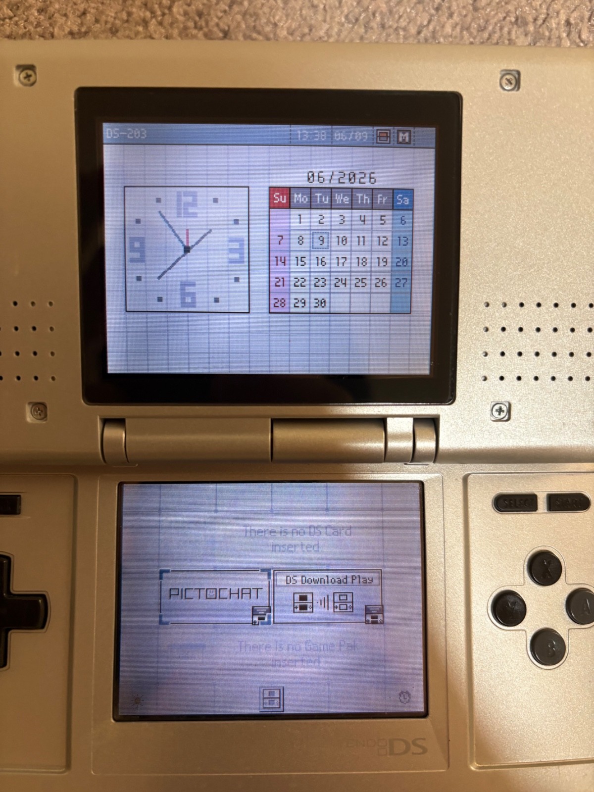 Nintendo DS Silver Handheld System – Great Condition! – TESTED AND WORKING (#1)