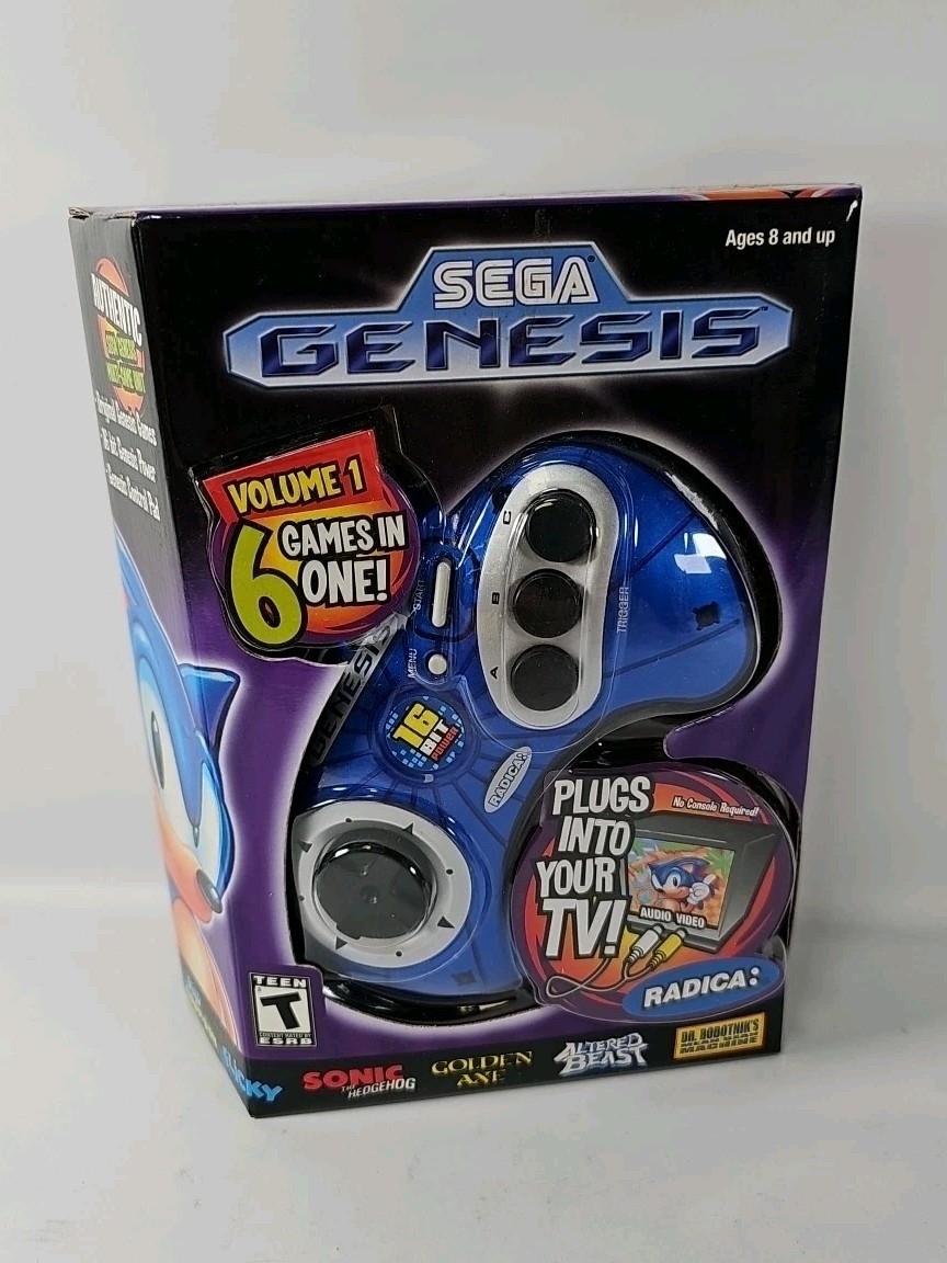 Sega Genesis Radica Plug and Play 6 Games In One Sonic The Hedgehog System New