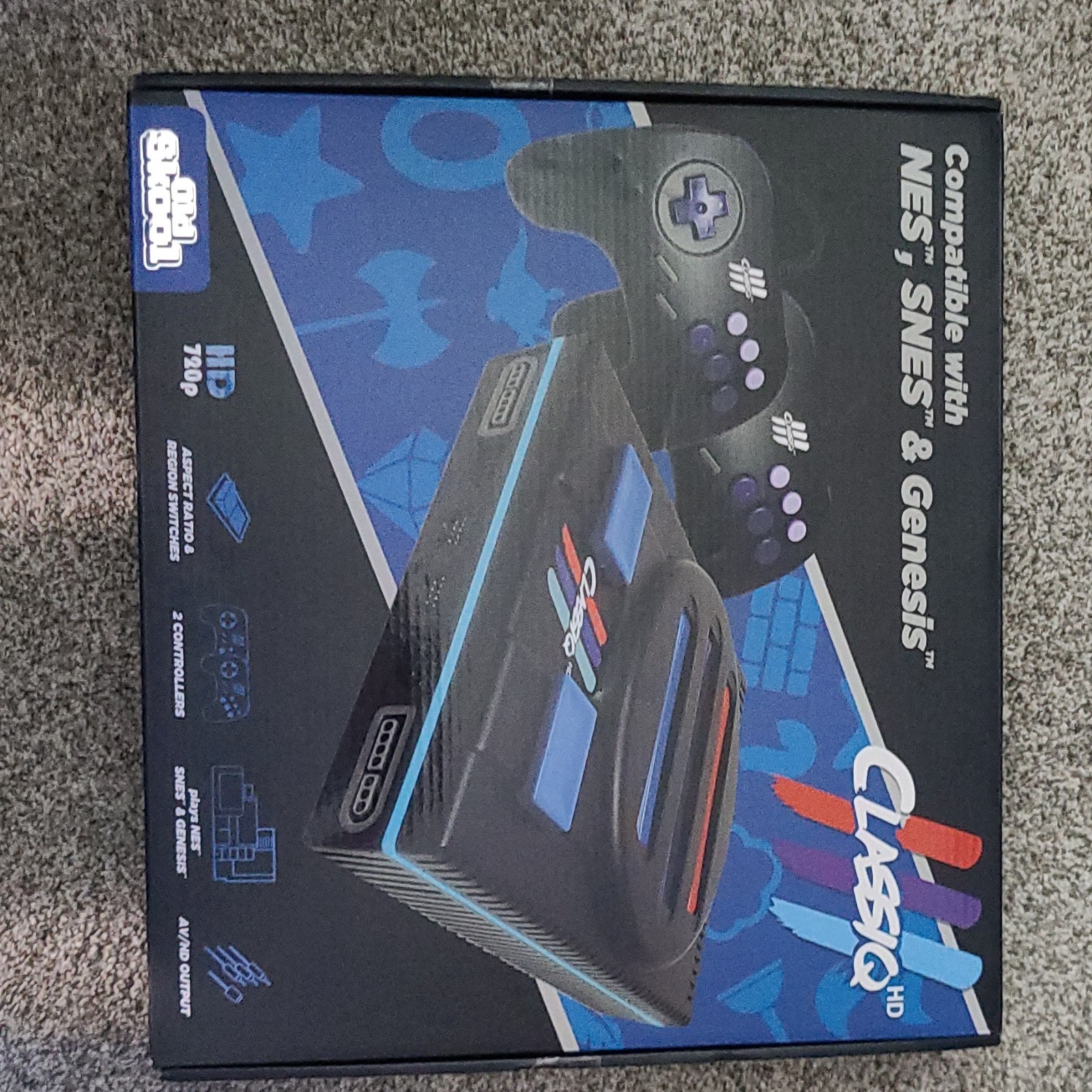 Old Skool Classiq 3 HD 720p Console w/ 2 Controllers NO HDMI CABLE INCLUDED