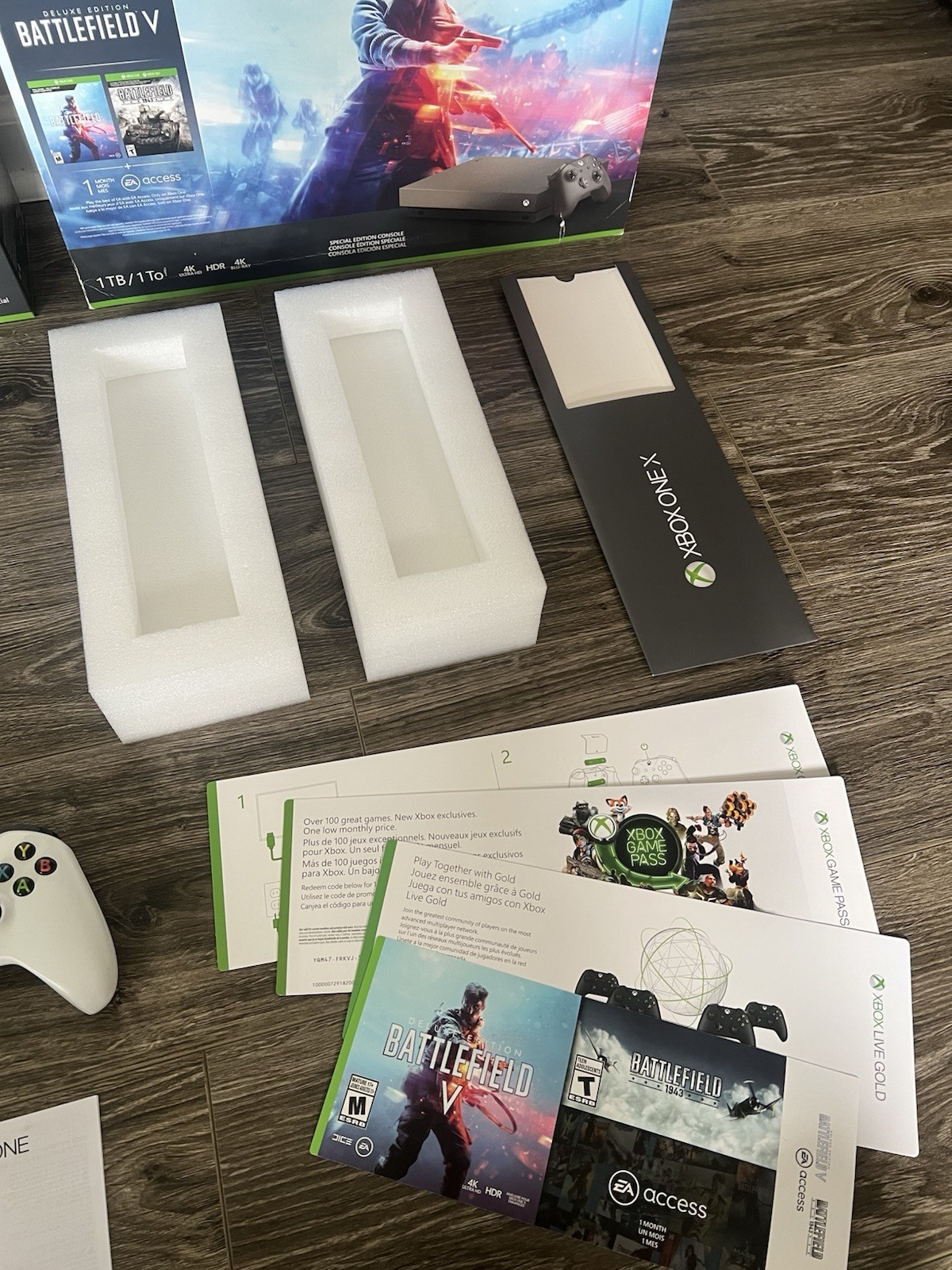 Xbox One X 1TB Console Gold Rush Battlefield Special Edition CIB Original Box