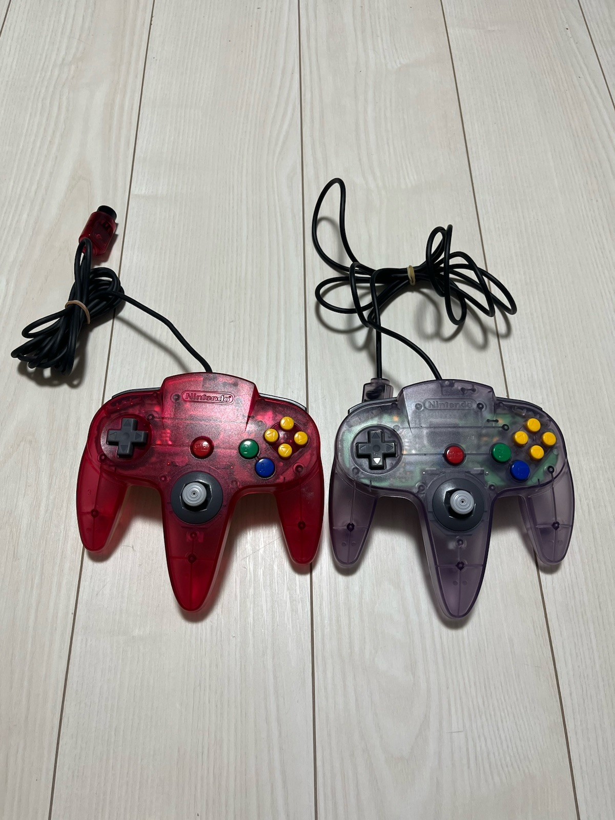 【TESTED】Nintendo 64 N64 Console Water Melon Clear Red + Controller × 2 + Game