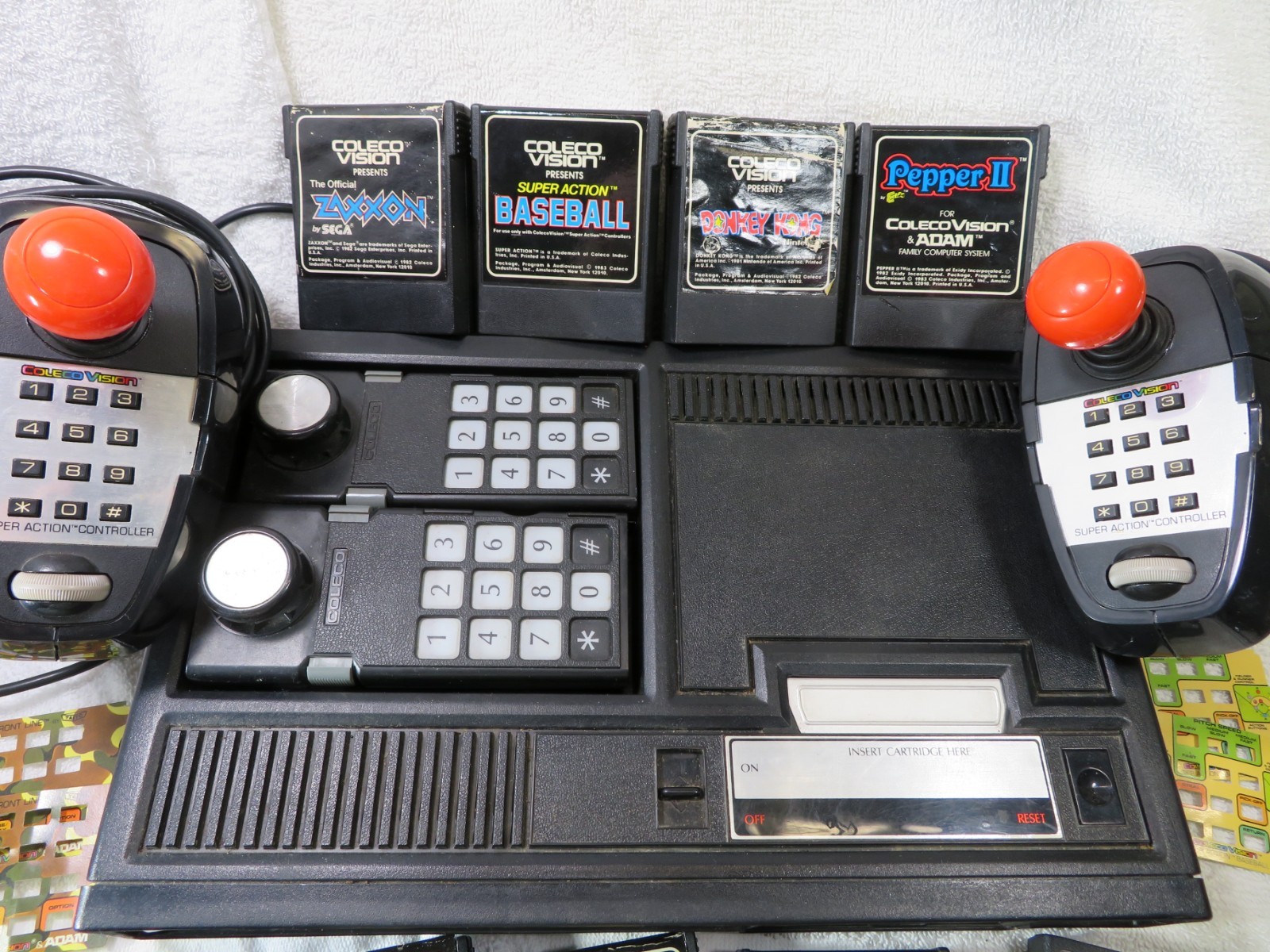 Vintage 1982 ColecoVision Console Super Action Controllers 7 Games (Donkey Kong)