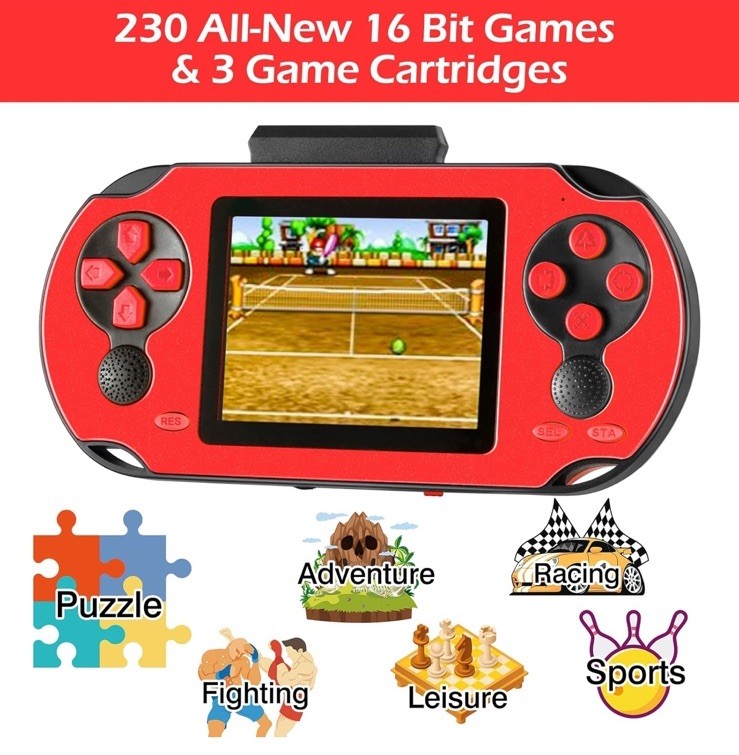 Handheld Game Console for Kids Adults, 3.0» Large Screen Preloaded 230
