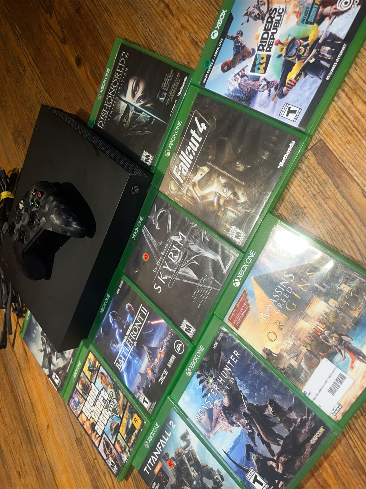 Microsoft Xbox One X 1TB Black Console 1 Controller 10 Games Bundle