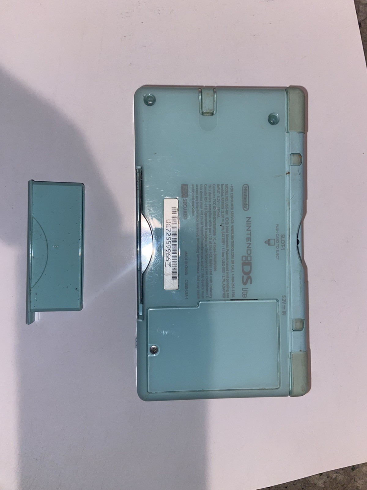Nintendo DS Lite Turquoise Blue Green Handheld System W/ Stylus Great Condition