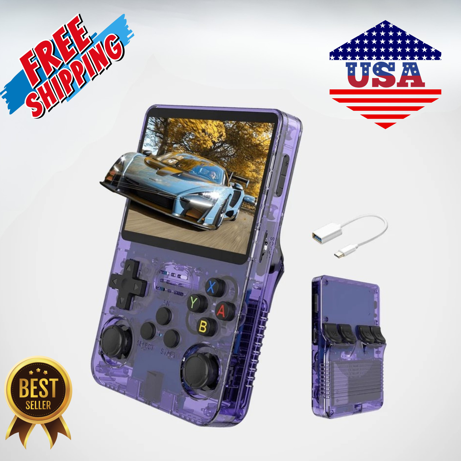 R36S Retro Handheld Video RGame Console 64GB 20000+ Games 3.5 Inch IPS Screen US