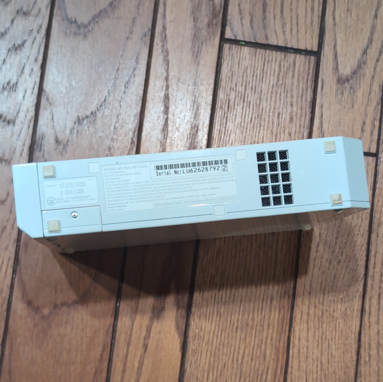 Nintendo Wii RVL-001 White Home Console Wi-Fi Capability Component Composite RCA
