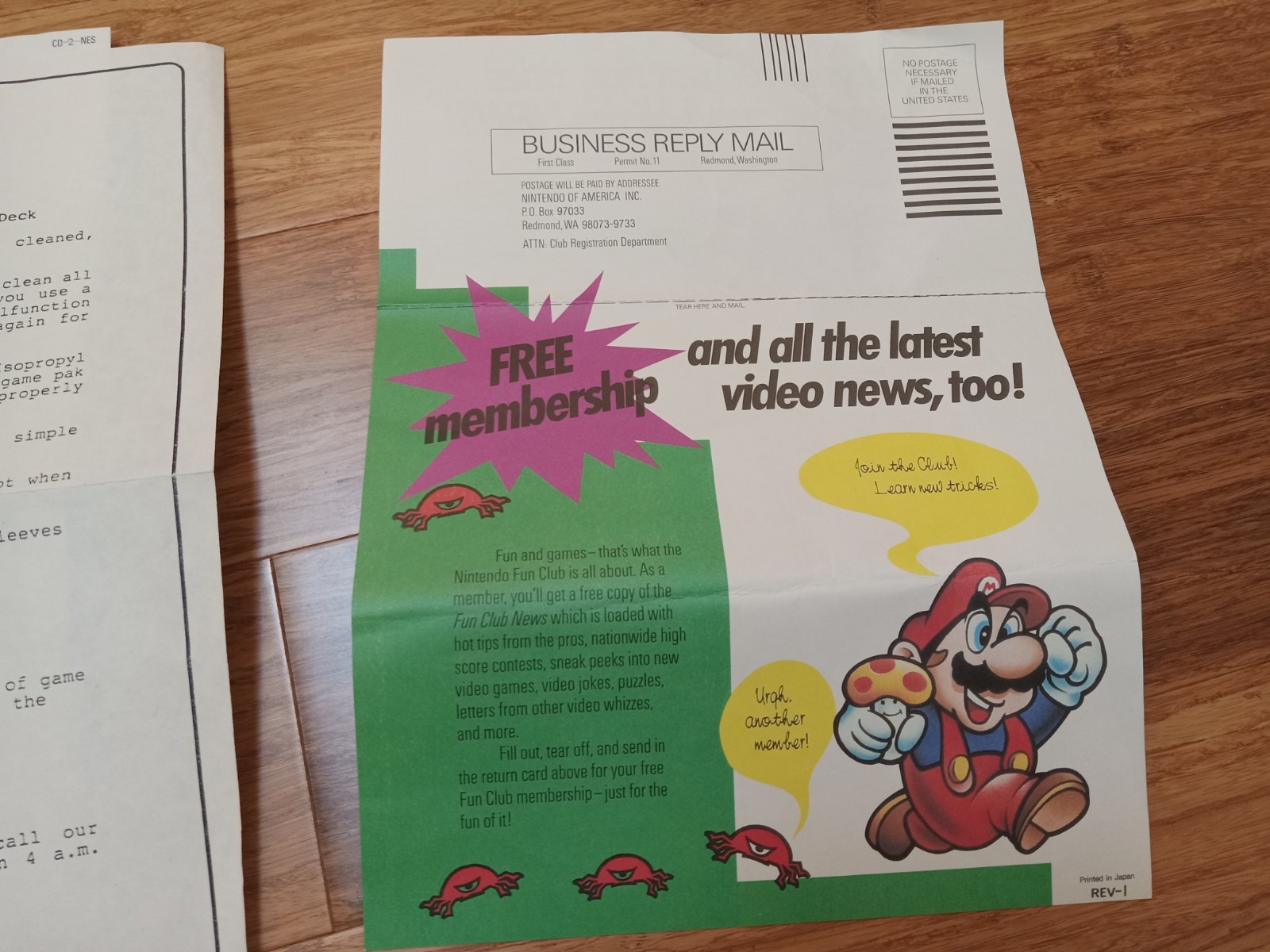 Nintendo Entertainment System 1985 ORIGINAL NES Console COMPLETE Manual Hardware