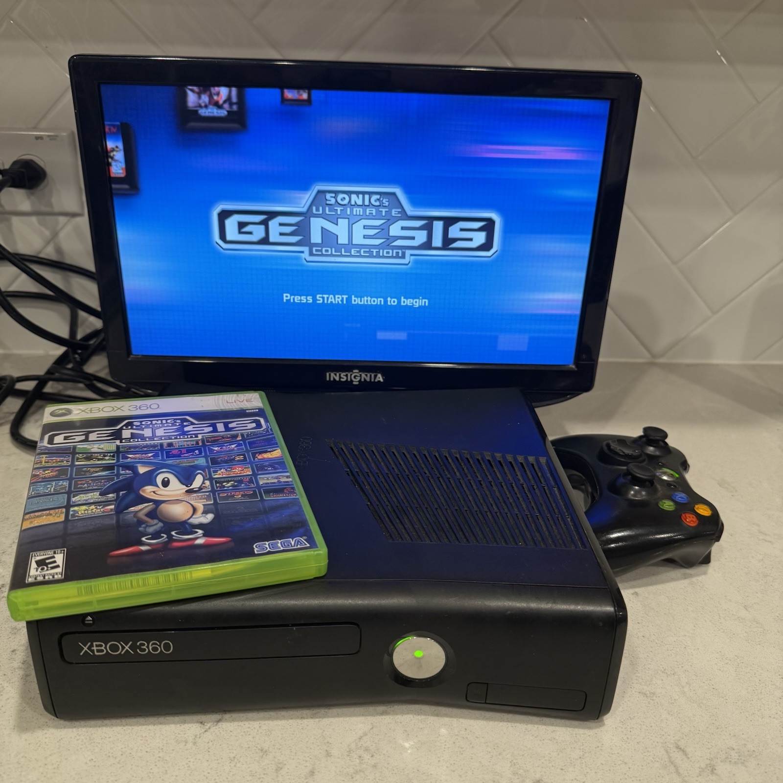 Microsoft Xbox 360 Black S 250GB Console Bundle w 5 🔥Games -Midnight Club, Halo