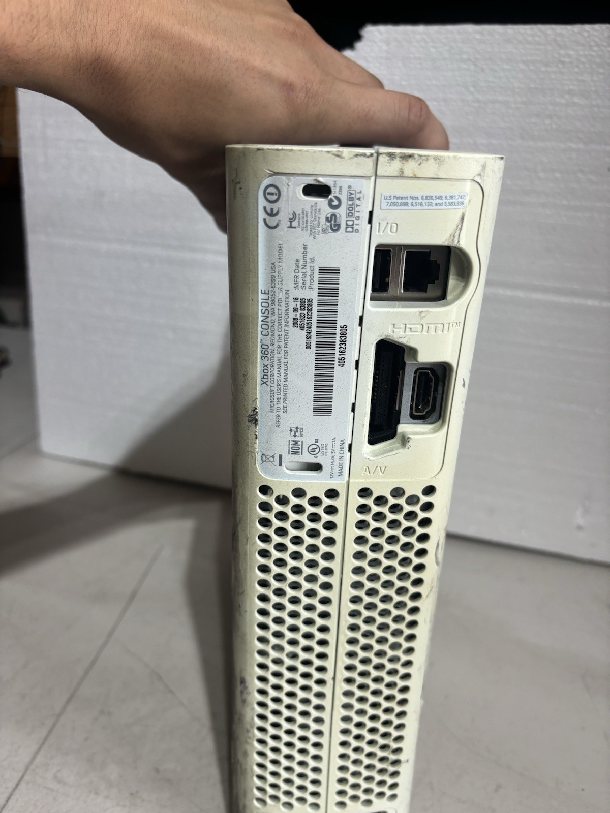Microsoft Xbox 360 Pro White Console Tested Console Only No Accessories!!!