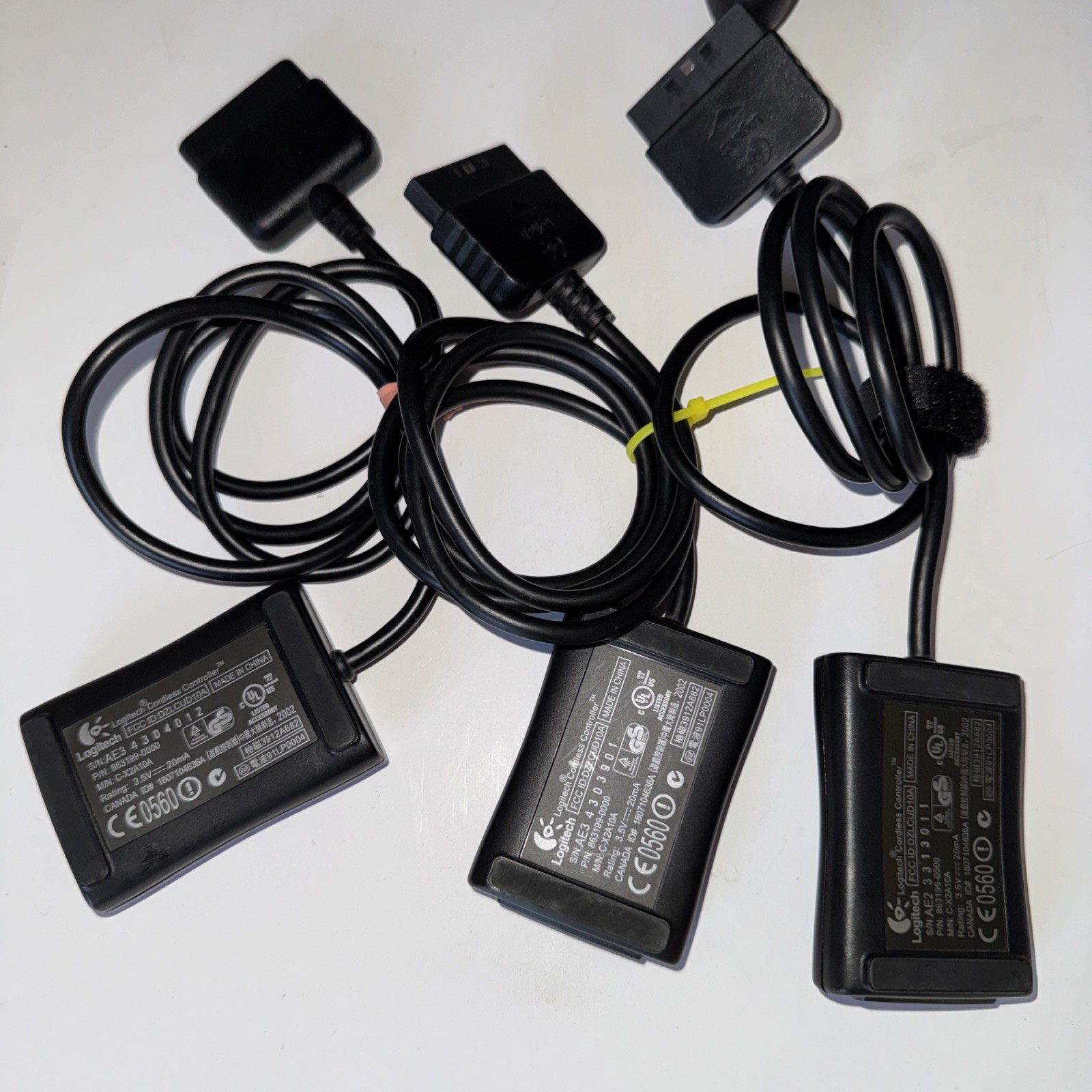 Lot of 7 Logitech Playstation Cordless Controllers + 3 Dongles +2 Receivers