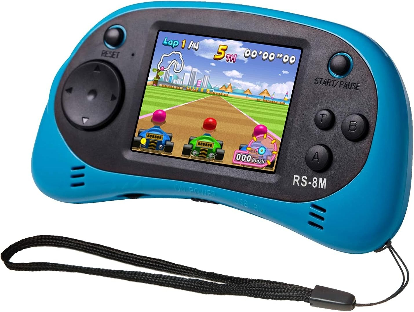 Kids Handheld Portable Video Game Player: 220 Games, 2.5″ LCD Screen in Blue