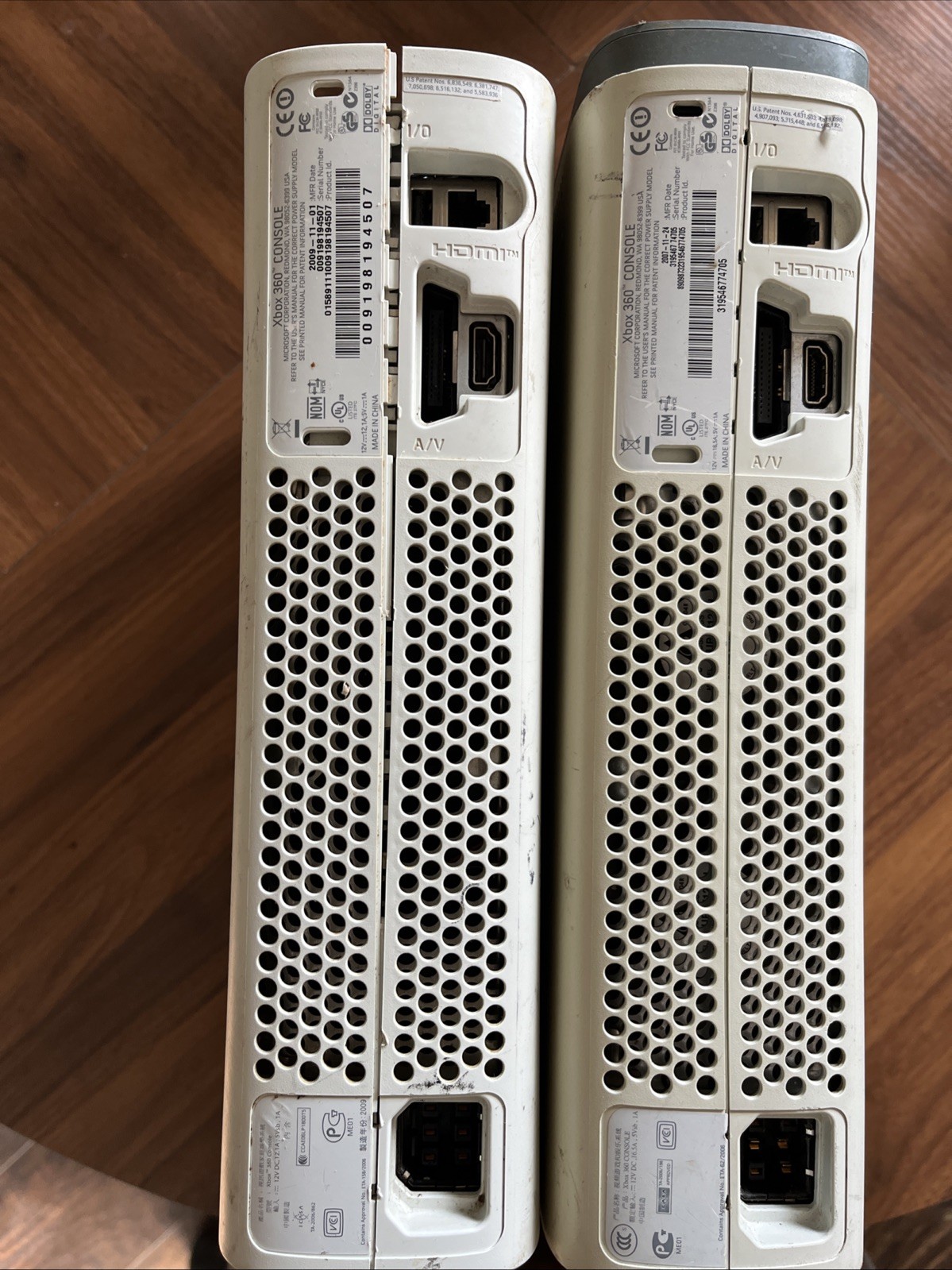 Lot Of 2 Defective Xbox 360 Core Console White For Parts Red Ring