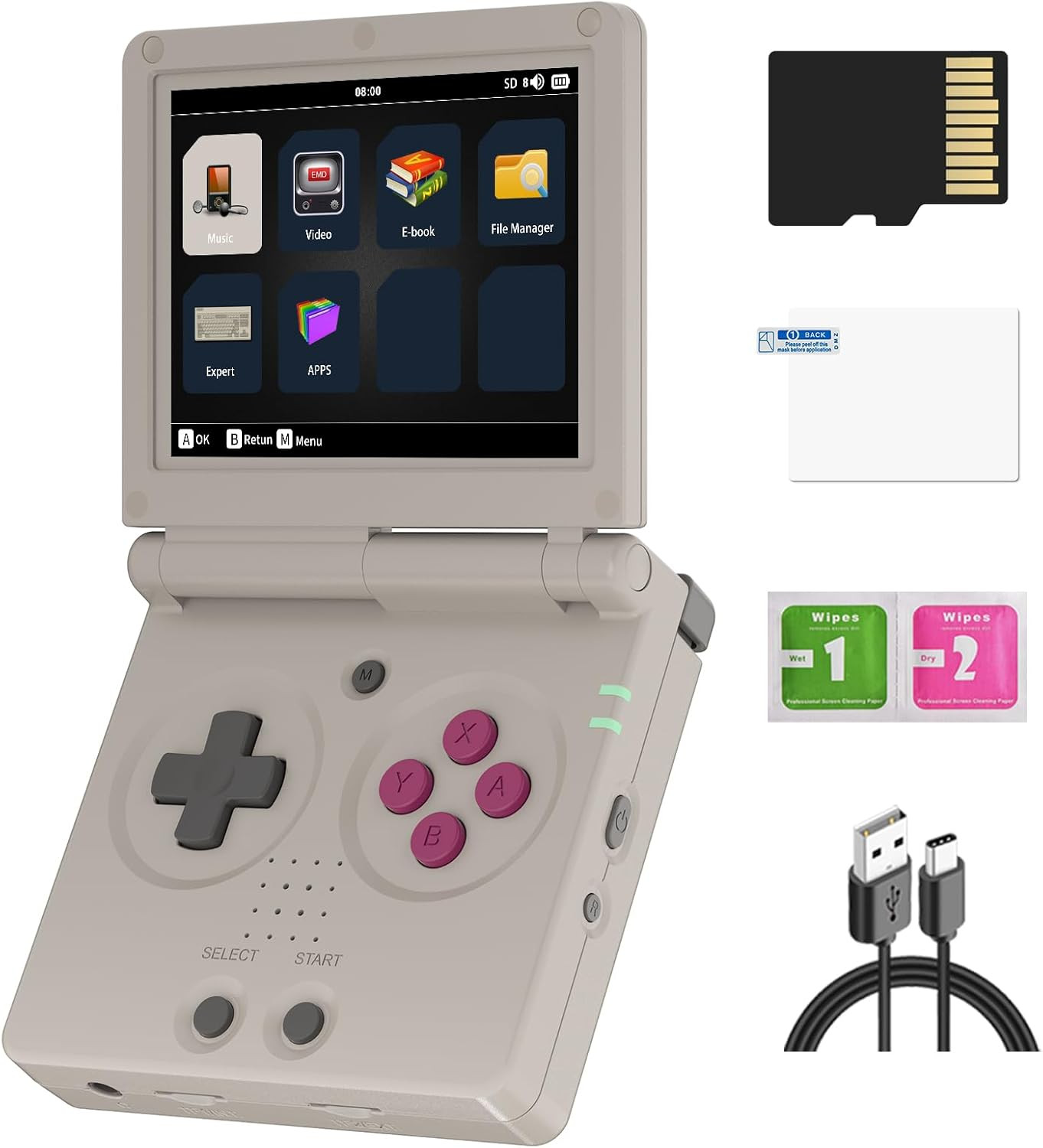 RG35XXSP Handheld Retro Game Console 3.5″ IPS Screen 64GB TF Card Preload 4400 E