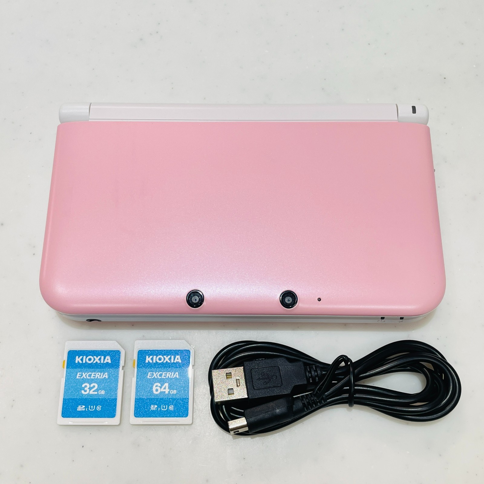 Nintendo 3DS LL XL Pink White Region Free Multi-Region Cartridge English Menu VG