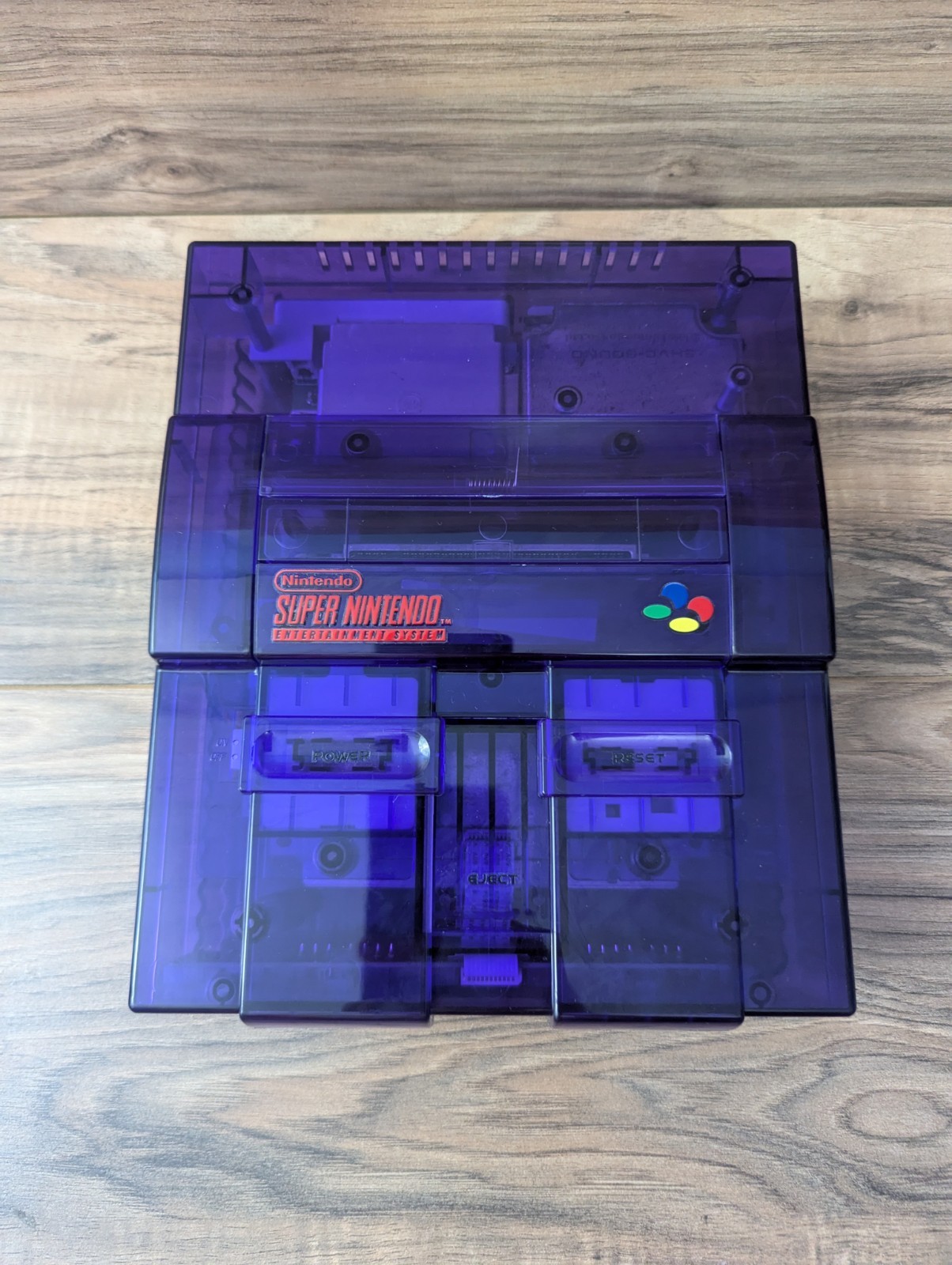 Super Nintendo Console – SNES Purple Clear Custom Case Reshell – Famicom