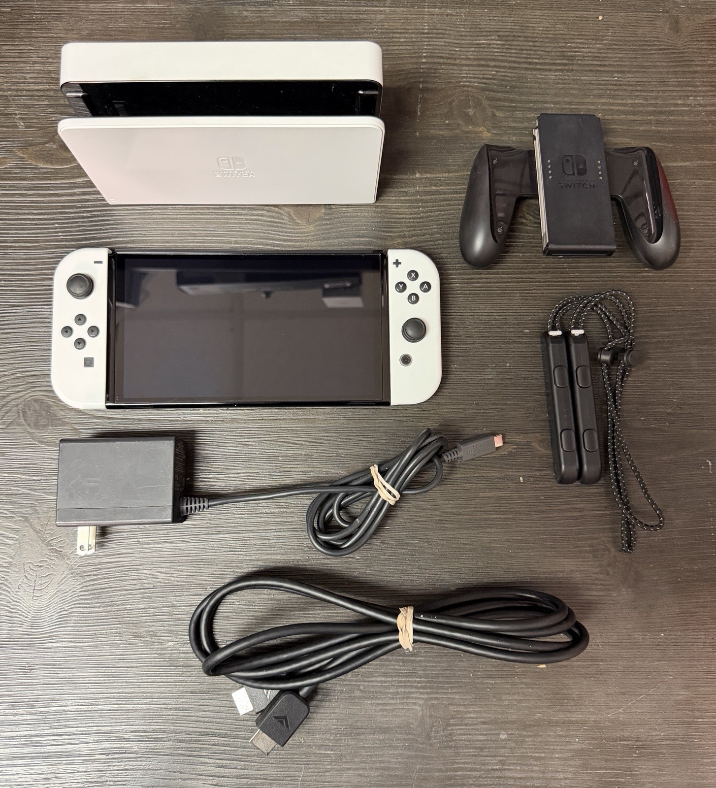 Nintendo Switch OLED White 64GB Console Bundle Dock Joy-Cons Grip Tested
