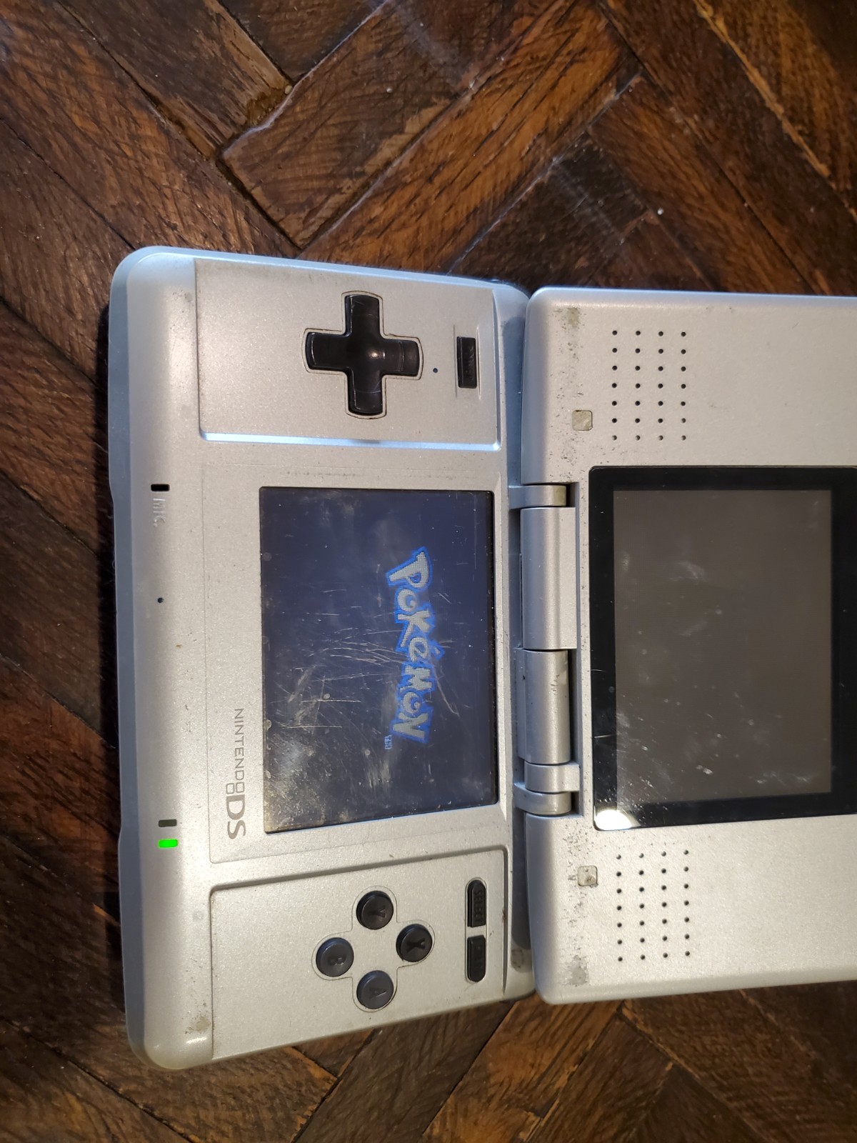 Nintendo DS Silver Handheld System, Works, Shows Wear