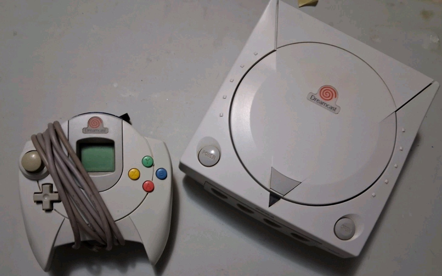Vintage Sega Dreamcast HKT-3020 w/ Controller Memory Cards Tested for Power