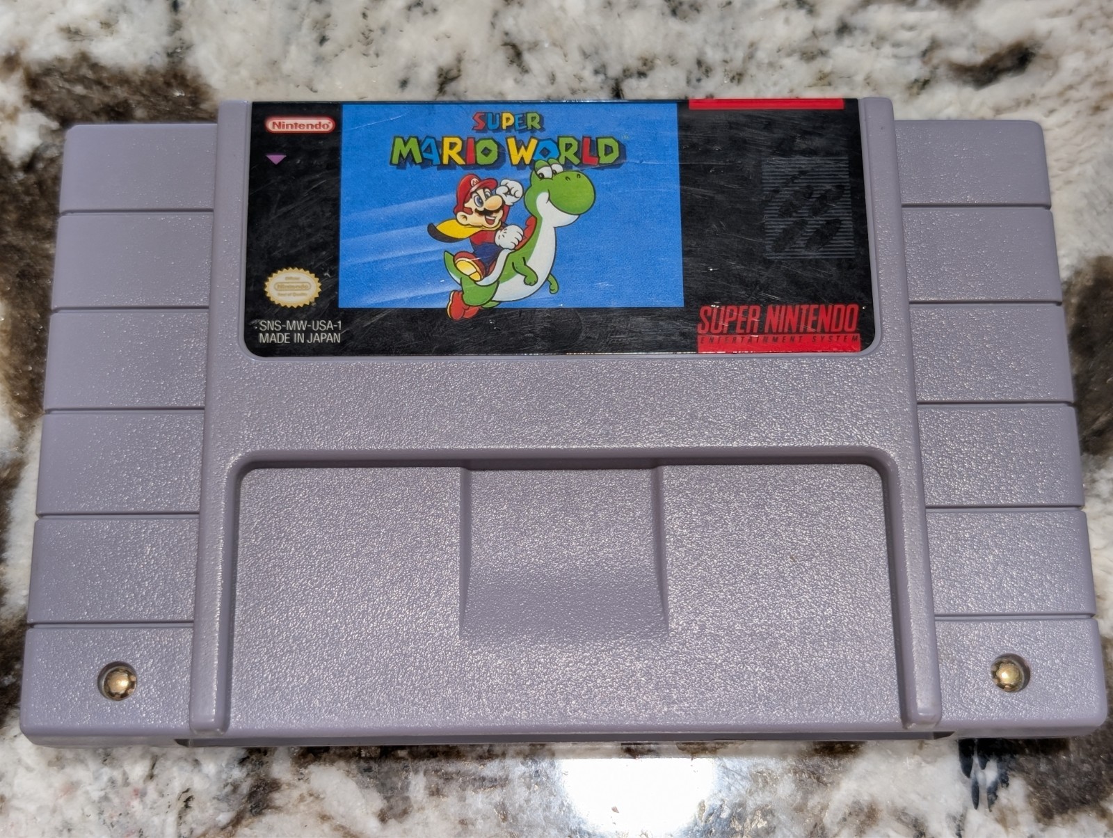Super Nintendo SNES 1CHIP-01 Console, SMW Game, Controller, OEM AC/AV Bundle