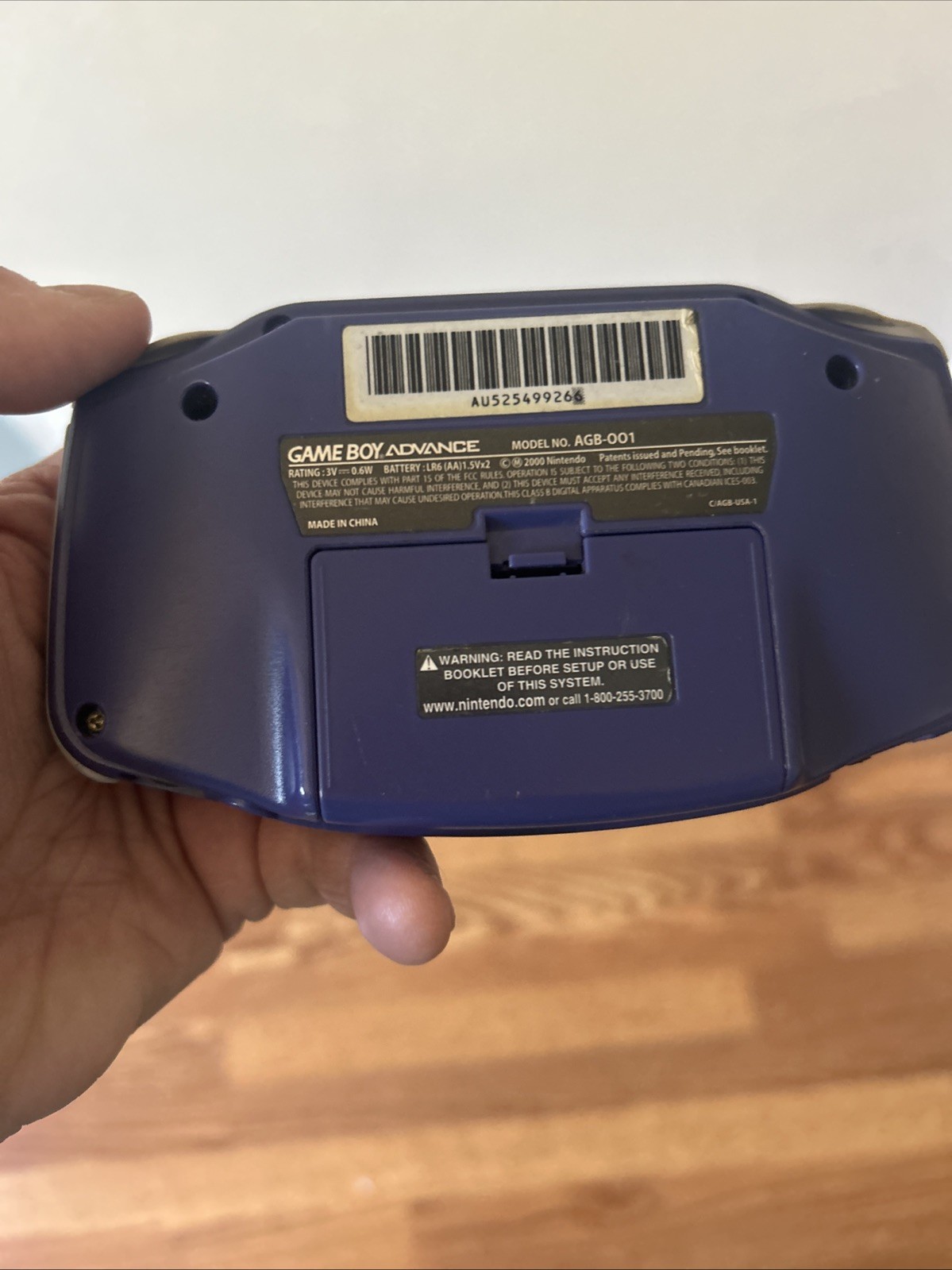 Nintendo Game Boy Advance Indigo Purple / Very Clean AGB-001