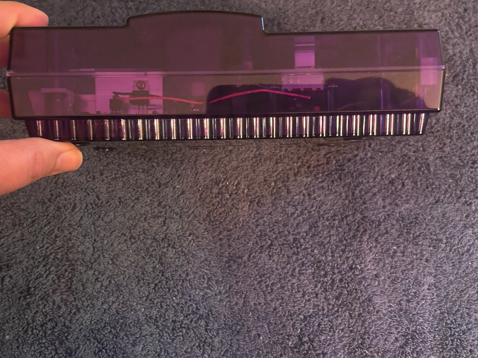 Super Nintendo Console – SNES Purple Clear Custom Case Reshell – Plays Famicom