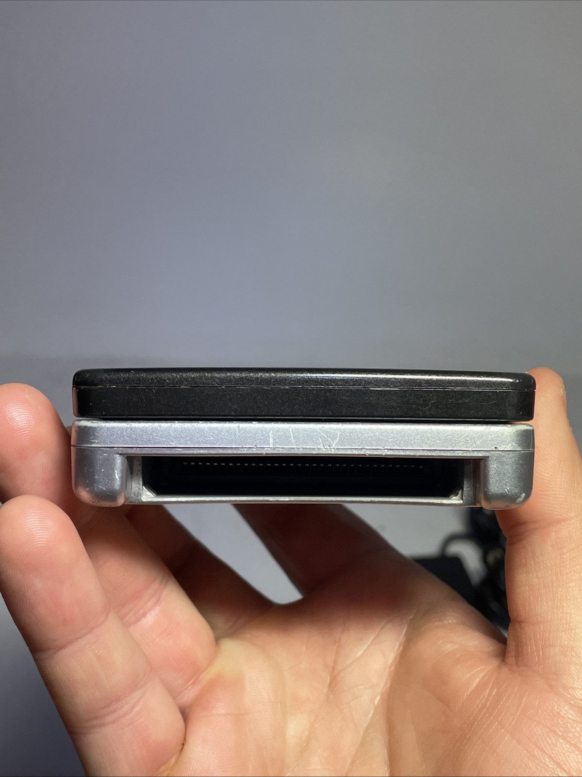Nintendo Game Boy Advance SP Handheld System – Black and Silver TESTED Has Wear