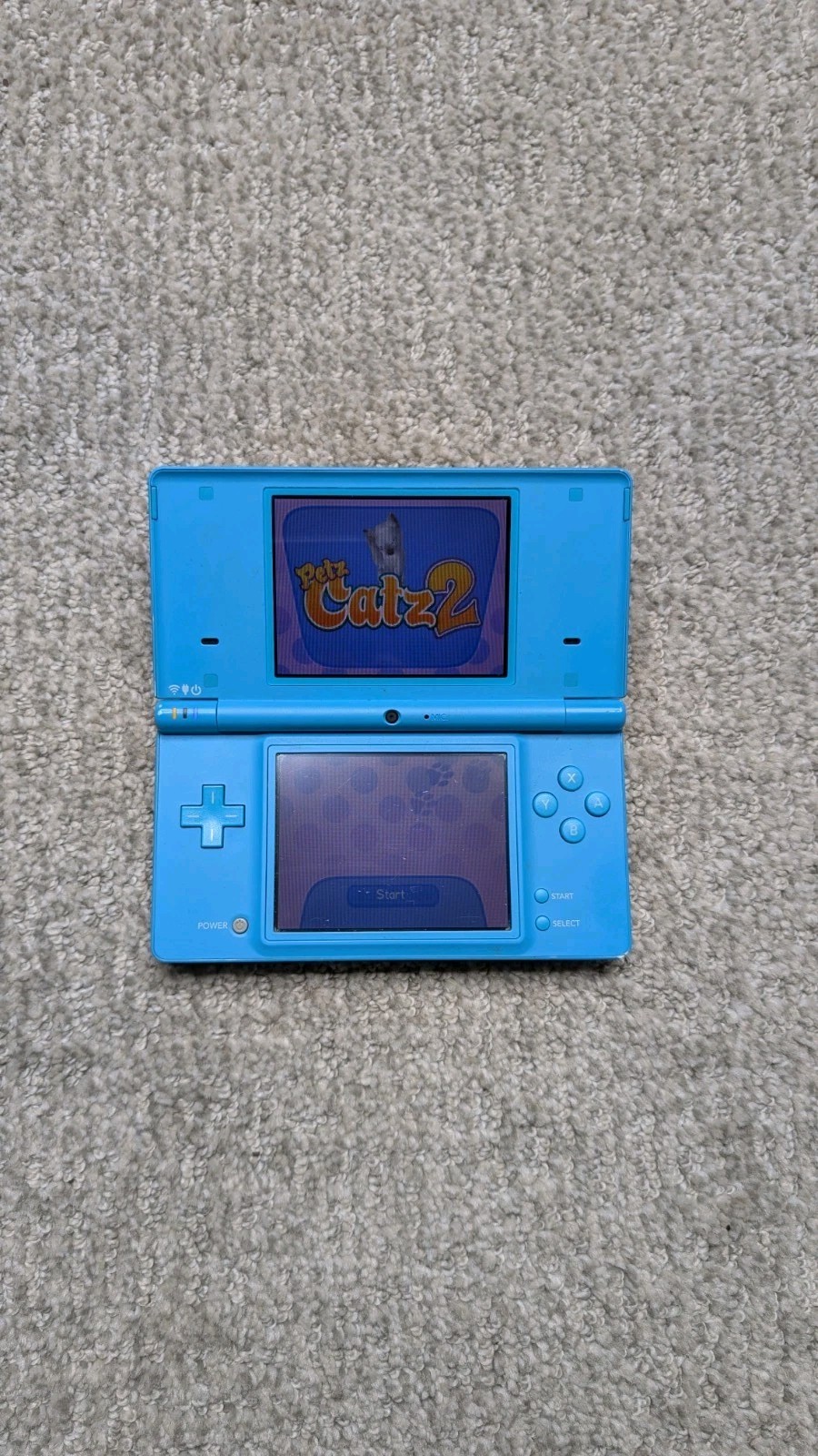 Nintendo DSi Light Blue Handheld Console Game System w/ Charger & 2 Games