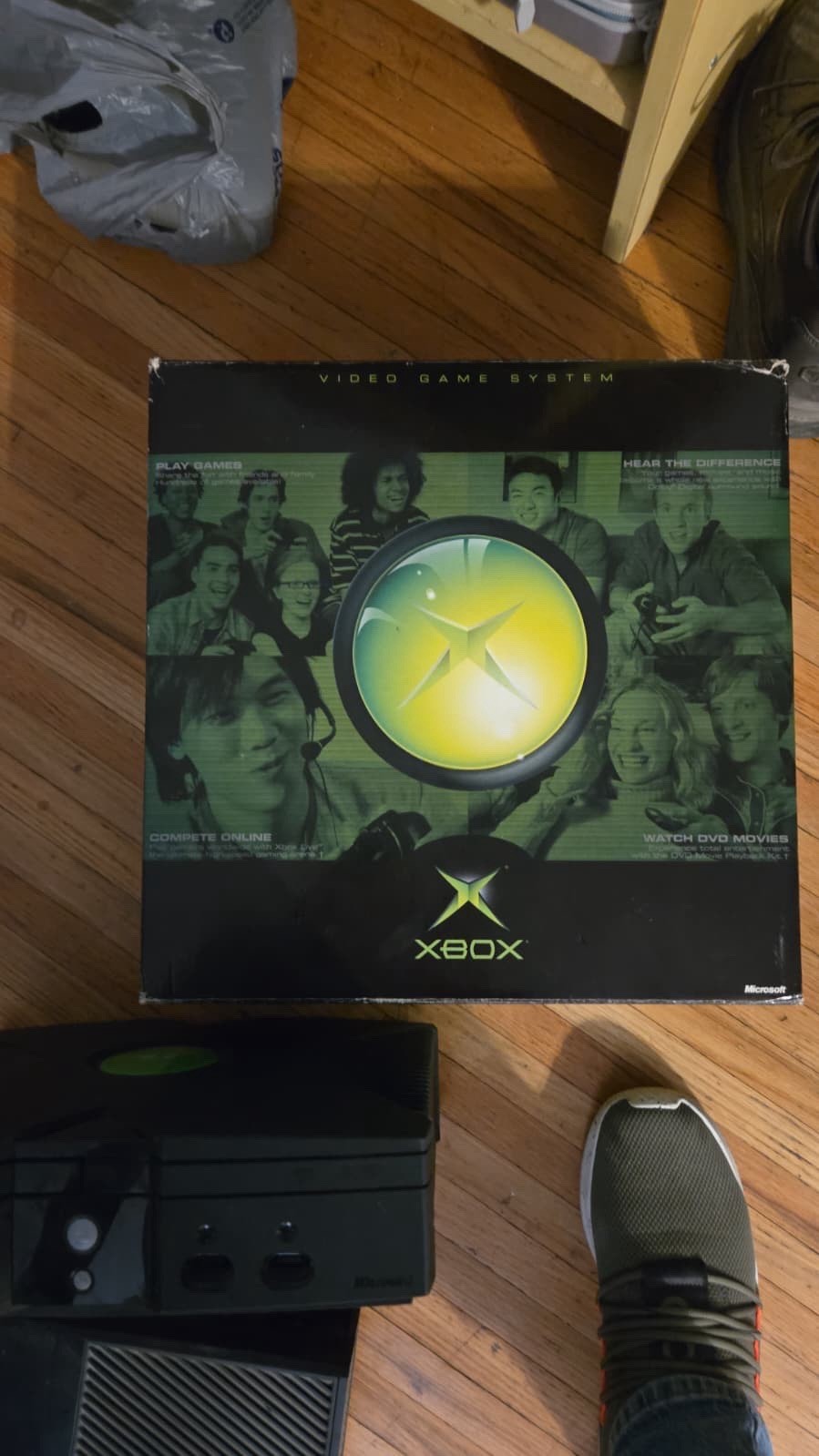 Microsoft Xbox Original Console Black with Box Component RCA Compete Online