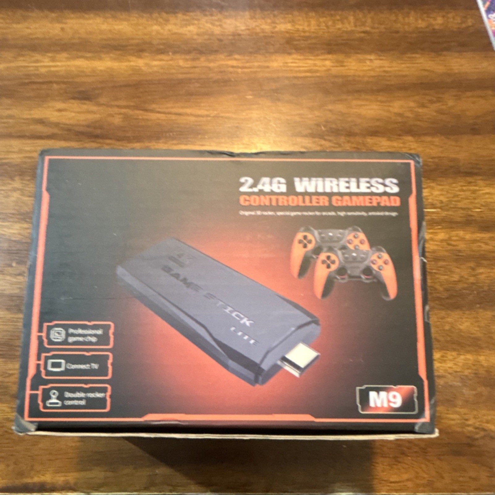GameStick M9 4K Ultra HD Wireless Microconsole 32GB HDMI 2.4G Black Orange