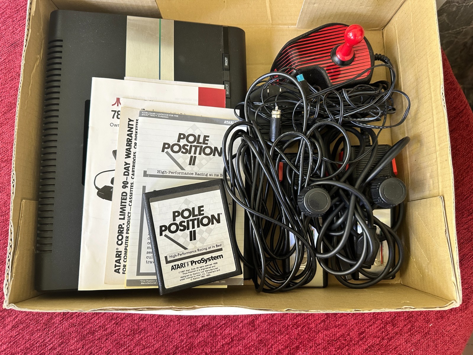 Vintage Atari 7800 Video Game Console Complete In Box 2 Controllers Works Great!