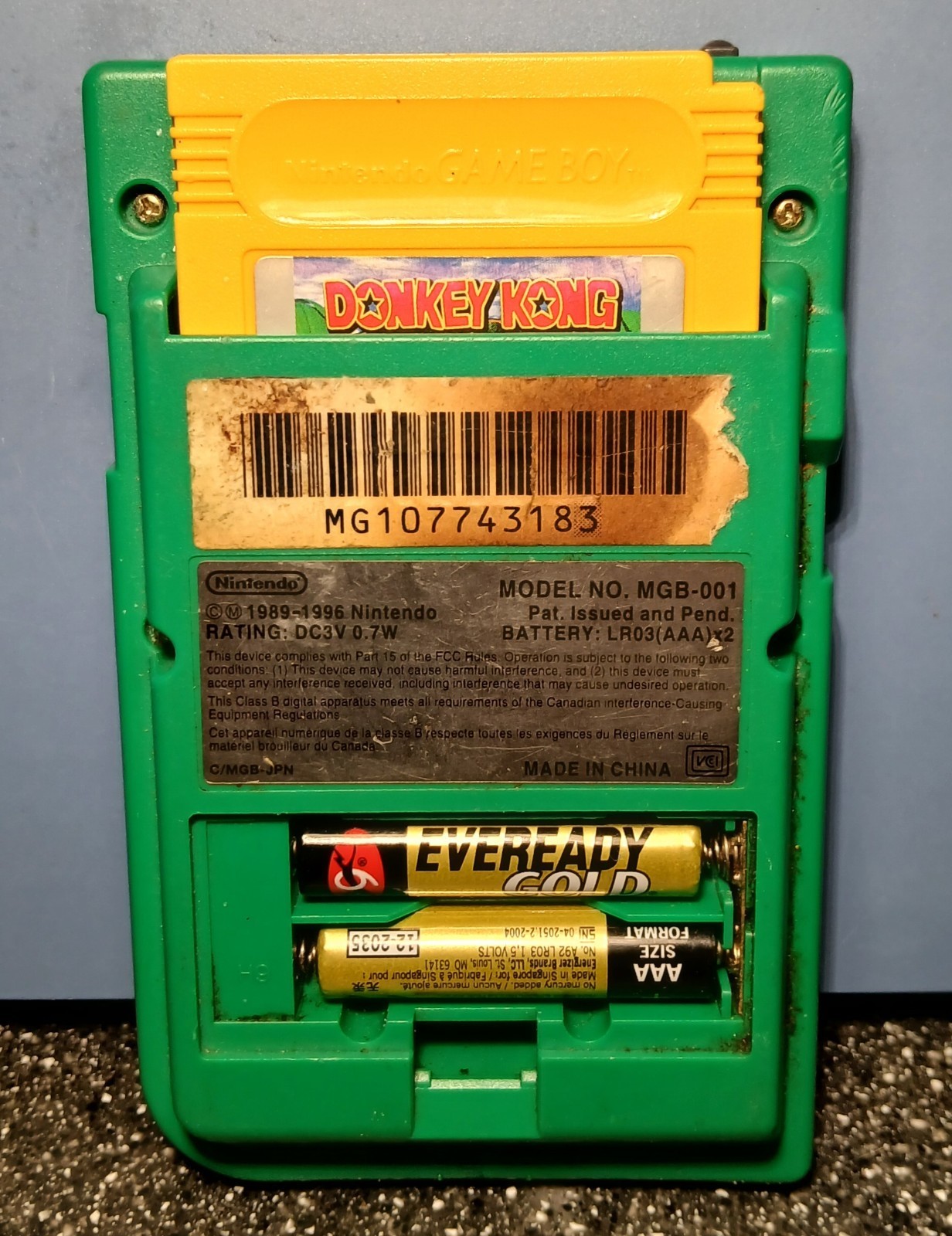Nintendo Game Boy Pocket Green Handheld Console w/ Donkey Kong Land MGB-001
