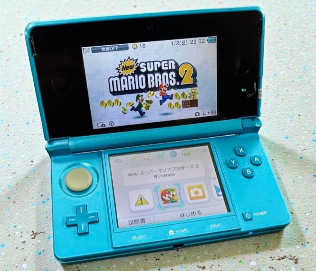 Nintendo 3DS Console Light Blue Japan Region Locked Used Tested Working Handheld