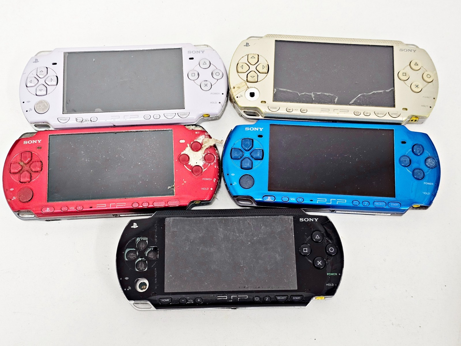 Sony PSP Console Lot 5pc JUNK UNTESTED