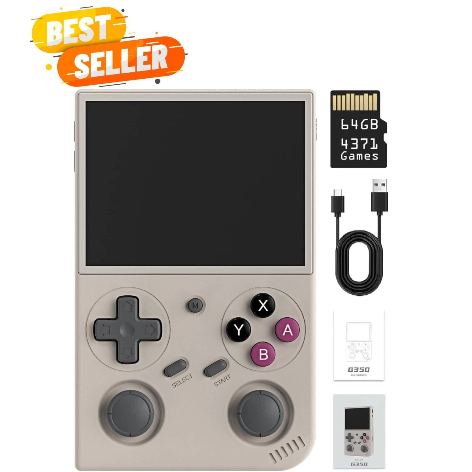 G350 Retro Handheld Game Console , Preload 4371 Games 3.5 Inch IPS Screen 320…