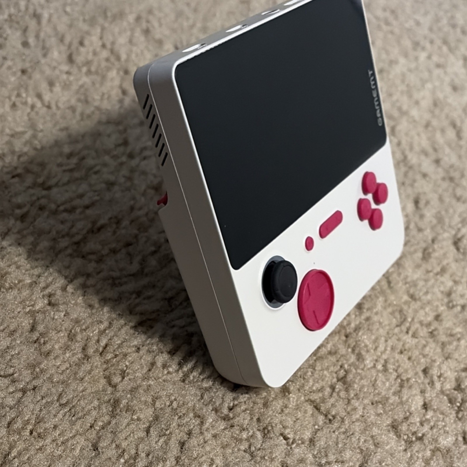 GAMEMT Handheld Video Game Console White Pink Stand HDMI USB Multiple Games